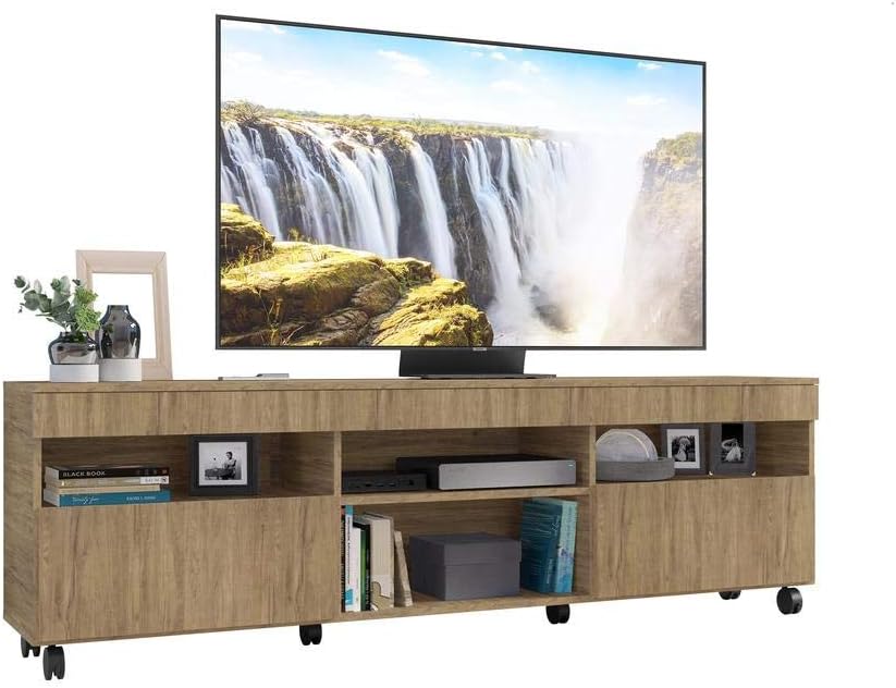 Rack Tv 65' com Rodízios e 2 Portas Paris