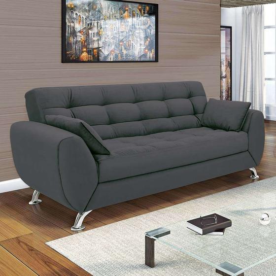 Sofá 3 Lugares Larissa Suede LinoForte